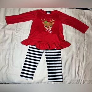 Festive Red Reindeer Kids Matching Set